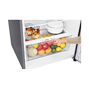 LG 438(L) | Top Freezer Refrigerator | Smart Inverter Compressor | Water Dispenser | NatureFRESH™ | LinearCooling™, Drawer view with food, GL-T652HLCM, thumbnail 17