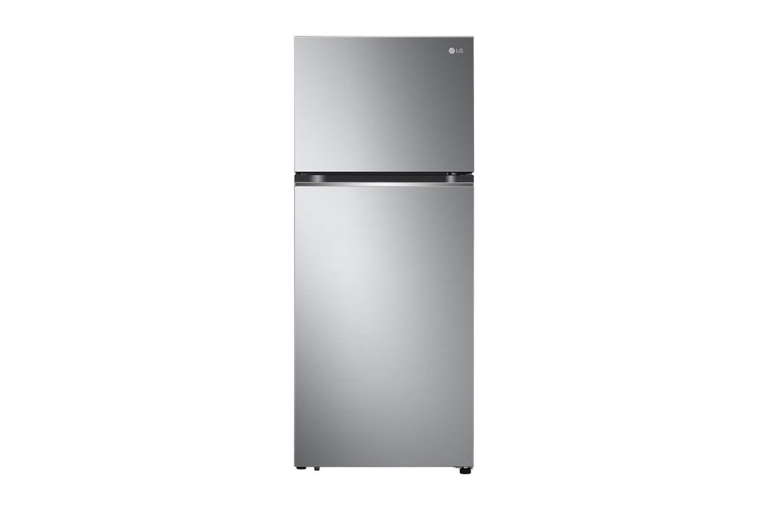 LG 410(L) | Top Freezer Refrigerator |Smart Inverter Compressor |LINEAR Cooling™ | Multi Air Flow, front view, GN-B472PLMB