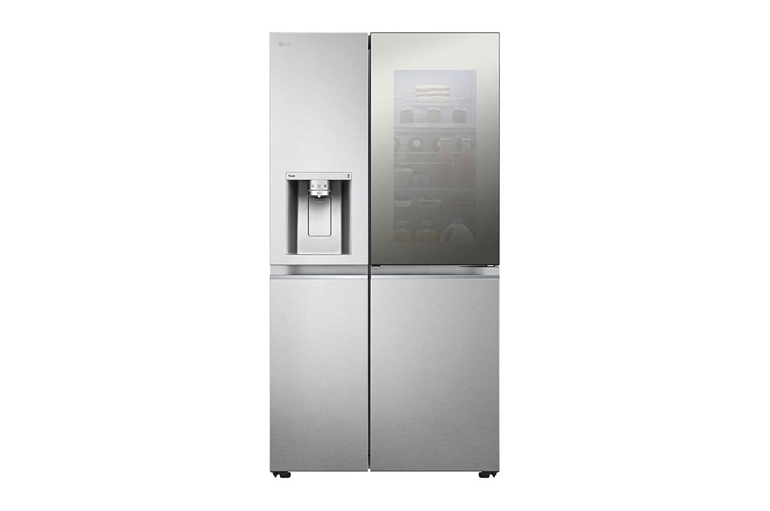 LG 635(L) | Mirror InstaView Door-in-Door™ | Smart Inverter Compressor | Side by Side Refrigerator | UVnano™ , Front view, GC-X267MSEW