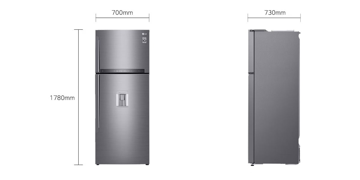 LG Refrigerator 438L Double Door Top Freezer with Door Mounted Auto Ice Maker, Inverter Linear Compressor, Door Cooling, Hygiene Fresh, Fresh 0 Zone, Trim Tempered Glass, Smart ThinQ GL-C652HLCM