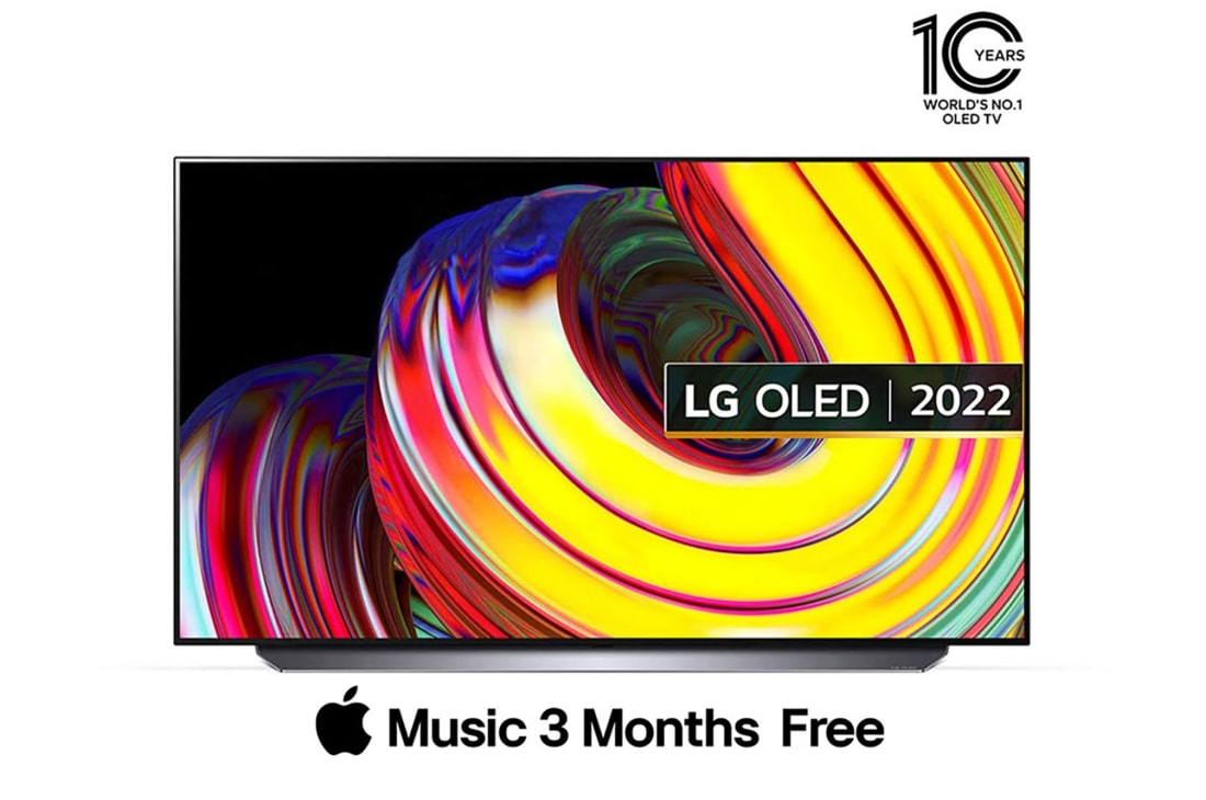LG OLED 2022 | 55 Inch | CS series| 4k Cinema HDR | AI Sound  Pro |  Magic Remote | Self-lit | Immersive Surround Sound  | WebOS | Smart  AI ThinQ, Front view With Infill Image and Product logo, OLED55CS6LA