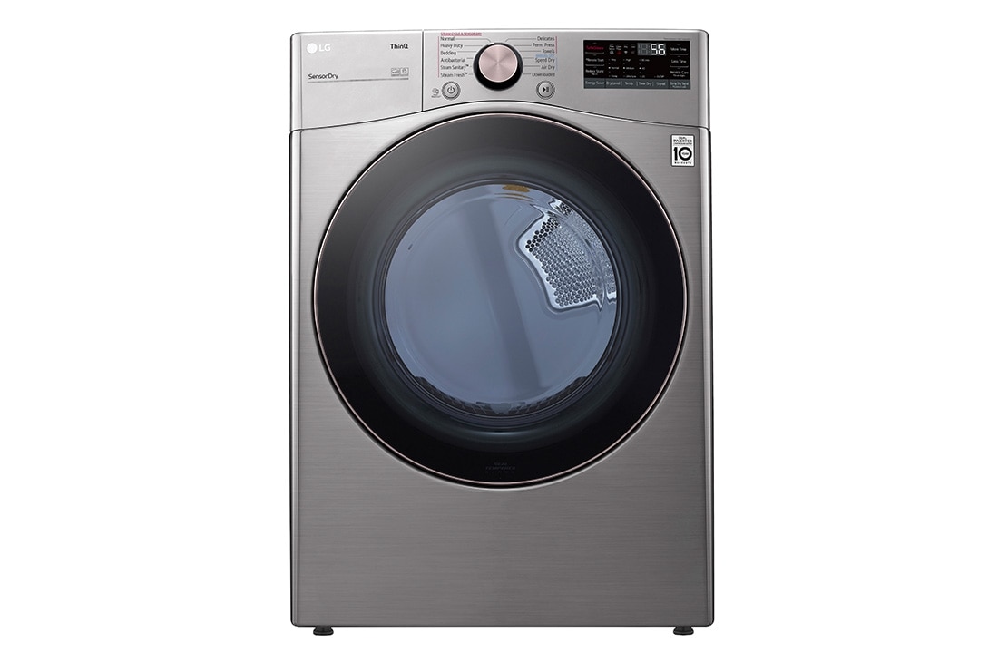 LG 22kg Secadora Eléctrica de Carga Frontal con TurboSteam™ & SmartThinQ(Wi-Fi), Color Stainless Steel, Puerta de Vidrio templado, DF22VV2SBRE, DF22VV2SBRE