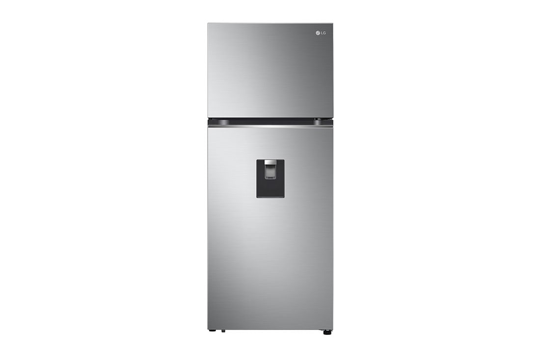 LG Refrigeradora Top Freezer 283 L (Gross) / 255 L (Net) Silver con Dispensador de Agua Door Cooling+™ , front view, VT29WPP