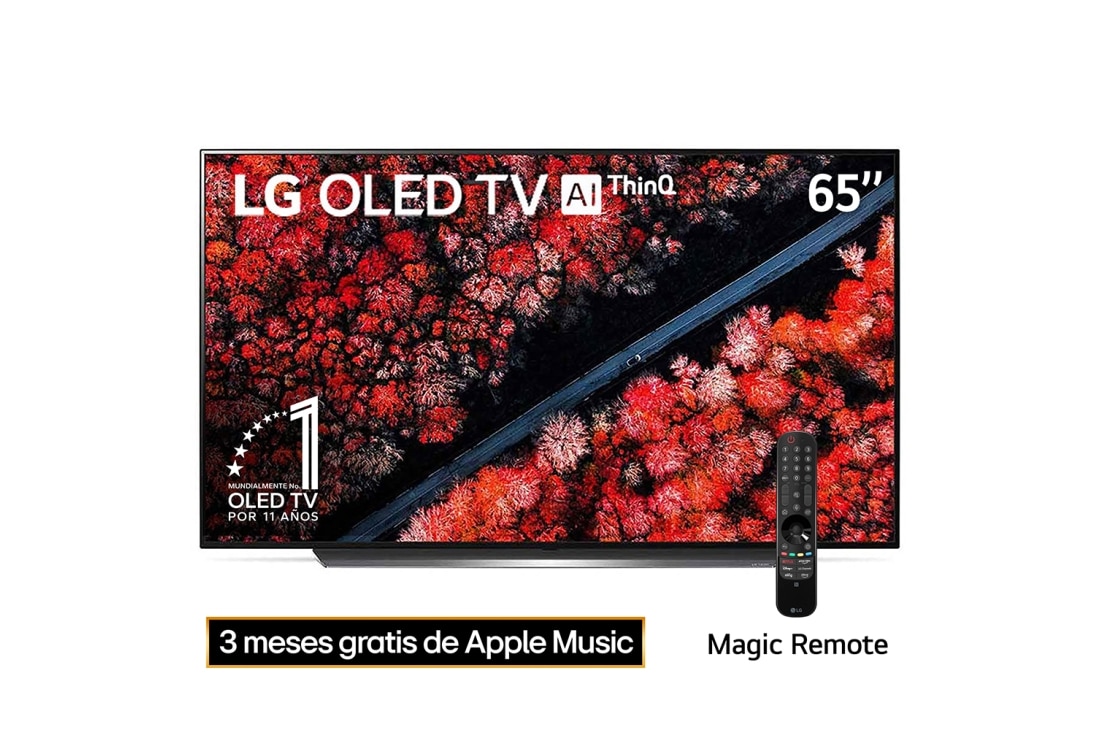 LG  OLED TV 65'' | Procesador α9 Gen 2 | ThinQ™ AI | Resolución tipo Cine 4K HDR / HFR | Dolby Vision - Atmos | Pantalla tipo Cine, OLED65C9PSA