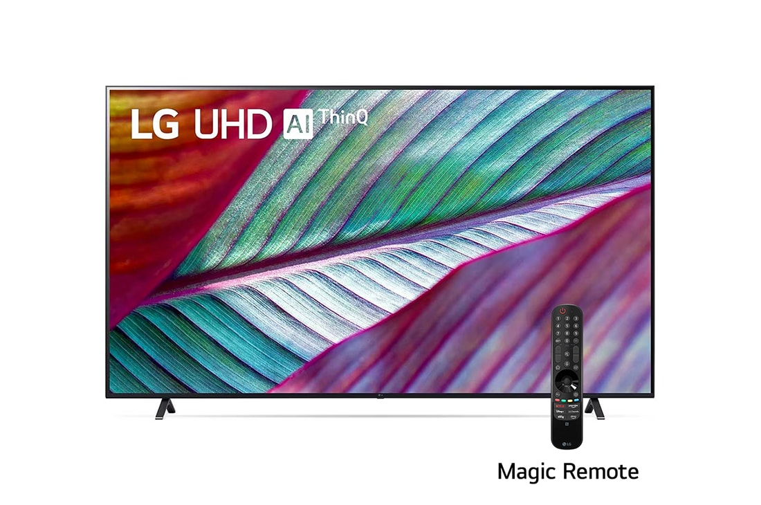 LG Pantalla LG UHD 86'' UR87 4K SMART TV con ThinQ AI, Vista frontal del televisor LG UHD, 86UR8750PSA