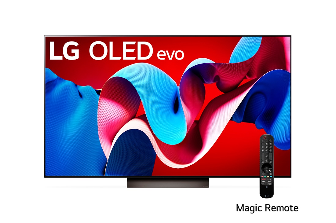 LG 77 Pulgadas LG OLED evo AI C4 4K Smart TV 2024, Vista frontal con LG OLED evo y el emblema OLED número 1 del mundo de 11 años en la pantalla., OLED77C4PSA