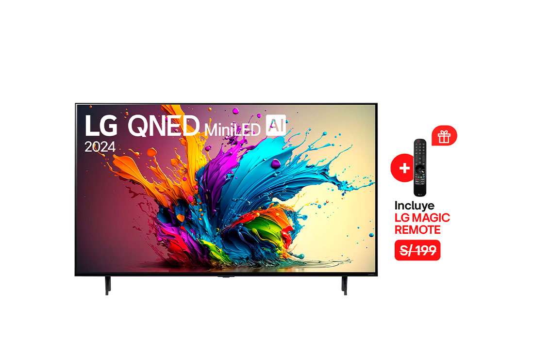 LG 65'' LG QNED MiniLED AI QNED90 4K Smart TV 2024, qned-qned90-65-a-DZ-01, 65QNED90TSA