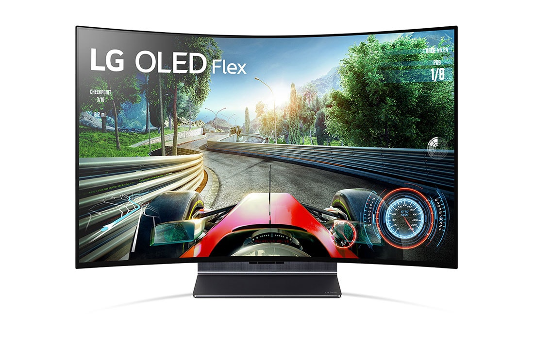LG OLED Flex, Täielikult kumerdatud ekraaniga teler Flex otse eest vaadatuna., 42LX3Q3LA