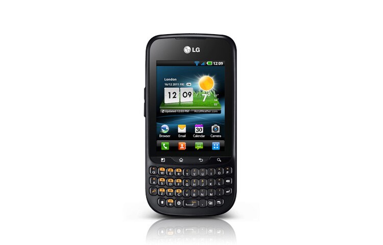 LG 2.8 tolli ekraan, Android operatsioonisüsteem, 800MHz protsessor, 3MP kaamera, LG Social+™, QWERTY-sõrmistik, C660