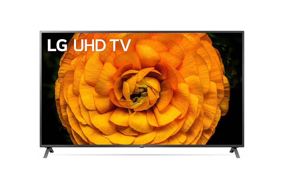 LG 82-tolline UHD 4K teler, eestvaade koos täitepildiga, 82UN85003LA