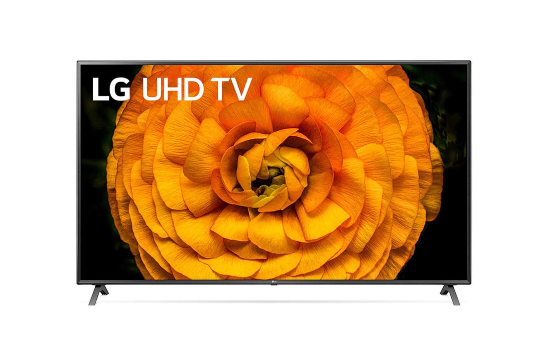 LG 86-tolline UHD 4K teler, eestvaade koos täitepildiga, 86UN85003LA