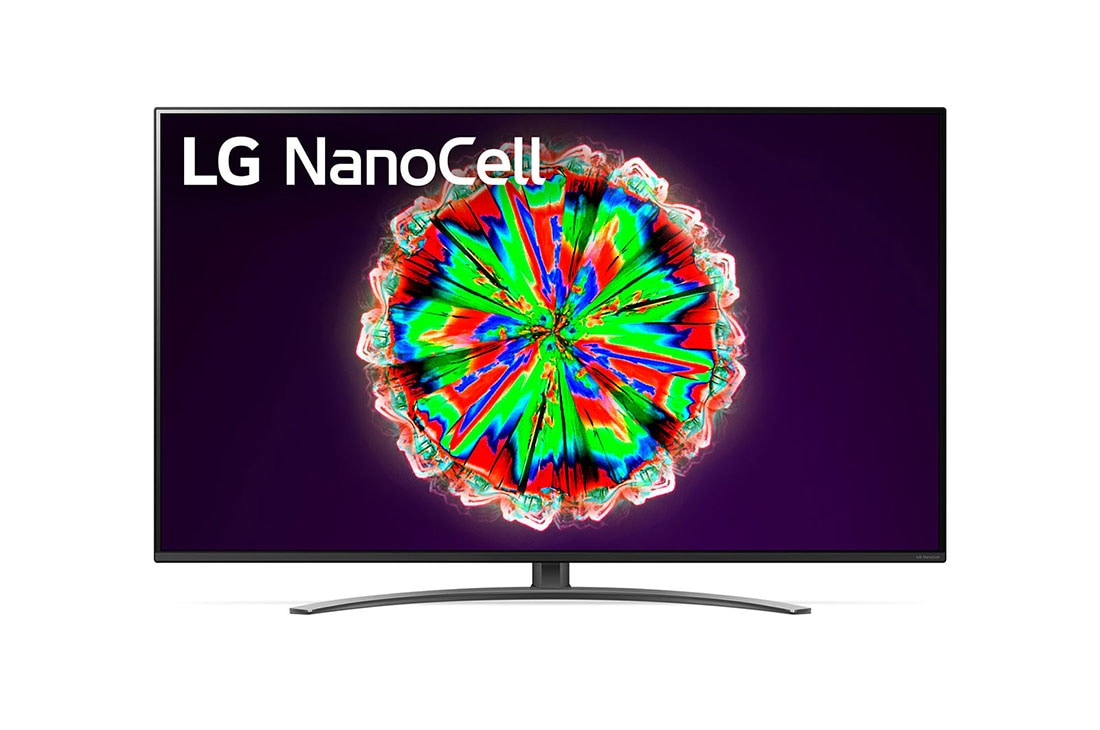 LG 65-tolline NanoCell 4K teler, eestvaade koos täitepildiga, 65NANO813NA