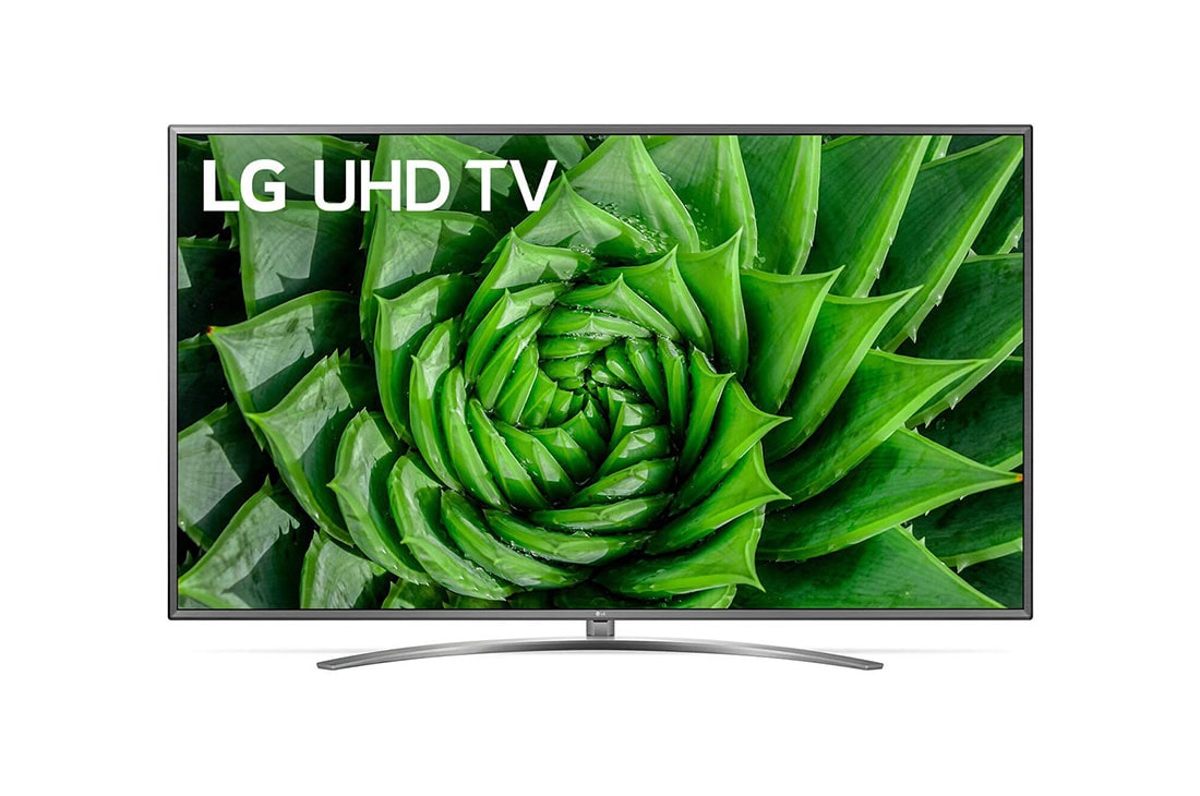 LG 75-tolline UHD 4K teler, eestvaade koos täitepildiga, 75UN81003LB