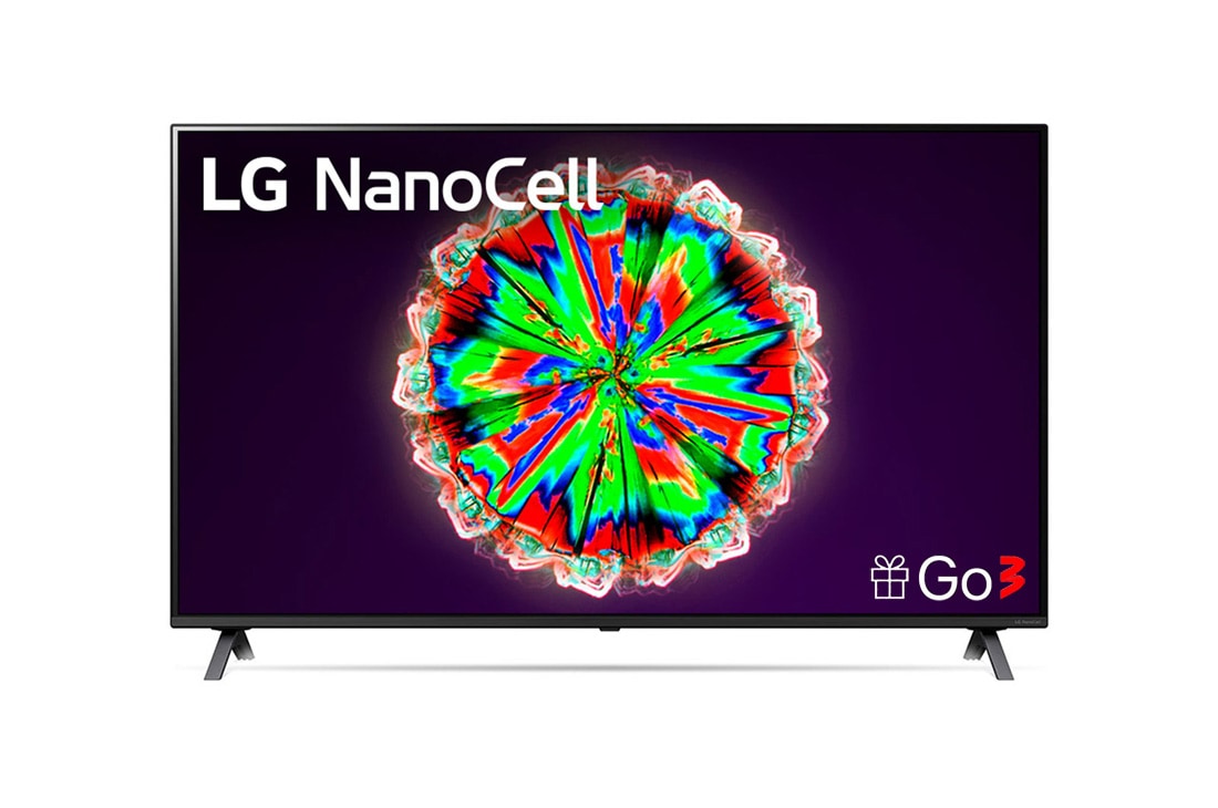 LG 49-tolline NanoCell 4K teler koos HDR10 Pro ja HGIG-režiim mängude jaoks, eestvaade koos täitepildiga, 49NANO803NA