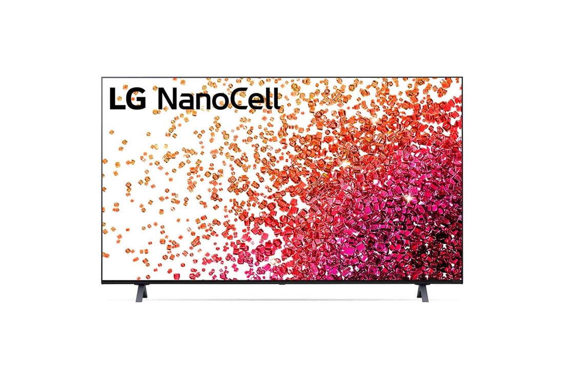 LG 55-tolline NanoCell 4K teler koos protsessor α7 ja helisüsteem Dolby Atmos, LG NanoCell teleri eestvaade, 55NANO753PA