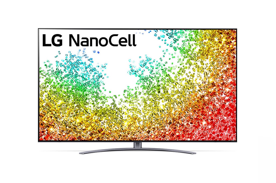 LG 65-tolline NanoCell 8K teler koos protsessor α9 ja helisüsteem Dolby Atmos, LG NanoCell teleri eestvaade, 65NANO963PA