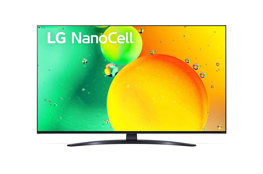 LG 43-tolline NanoCell 4K teler koos protsessor α5 , LG NanoCell teleri eestvaade, 43NANO763QA