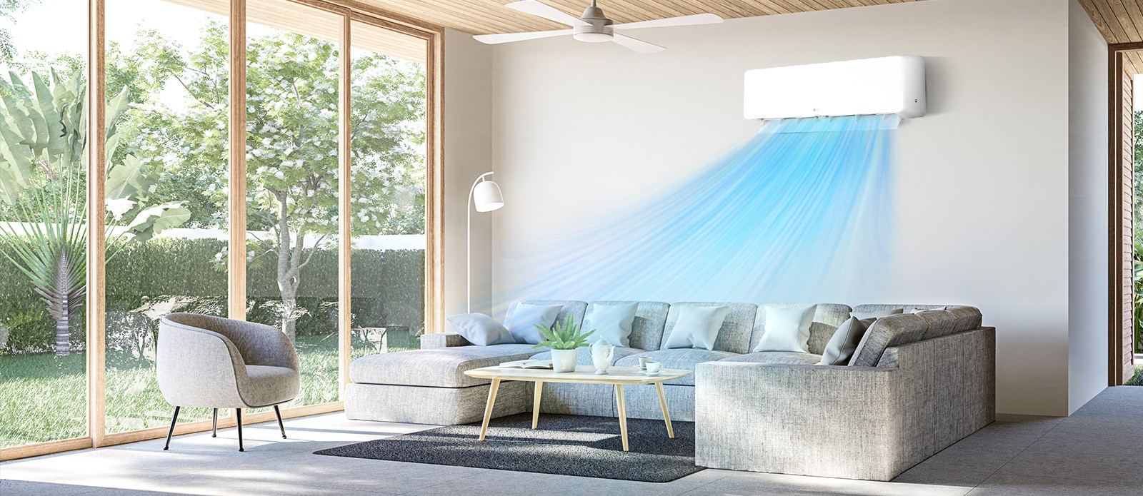 Auto Swing evenly distributes the air so it's comfortable in every corner of the room.