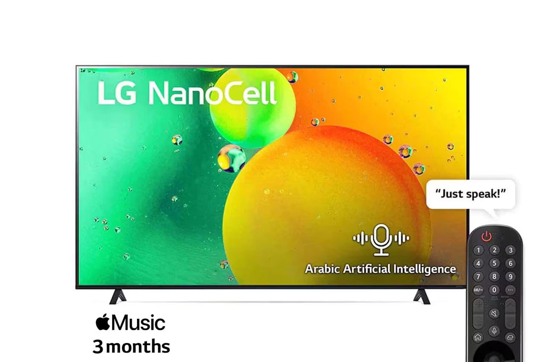 LG NanoCell TV 86 Inch NANO79 Series, Cinema Screen Design 4K Cinema HDR WebOS Smart AI ThinQ , A front view of the LG NanoCell TV, 86NANO796QA