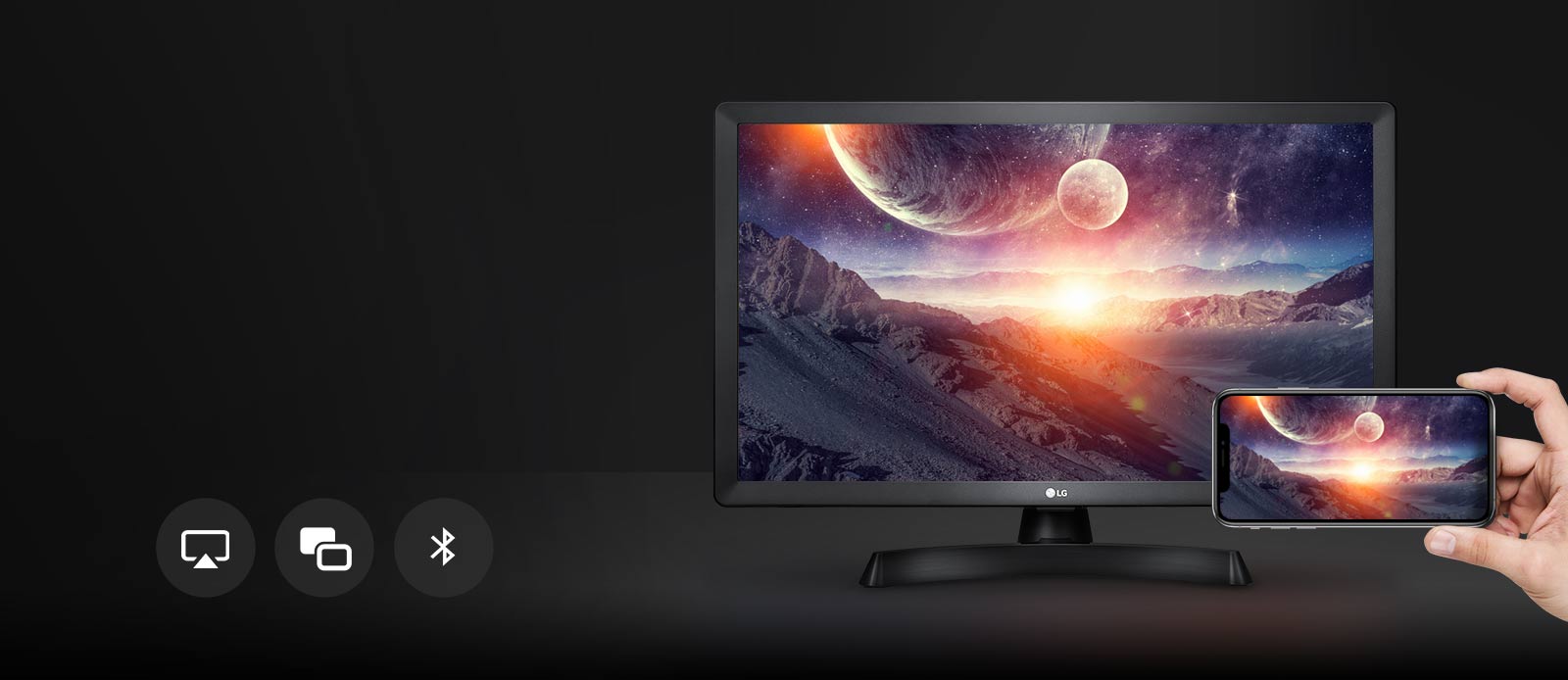 LG TV de Pequeña Pulgada de 24'' de LG HD, amplio ángulo de visión, LED