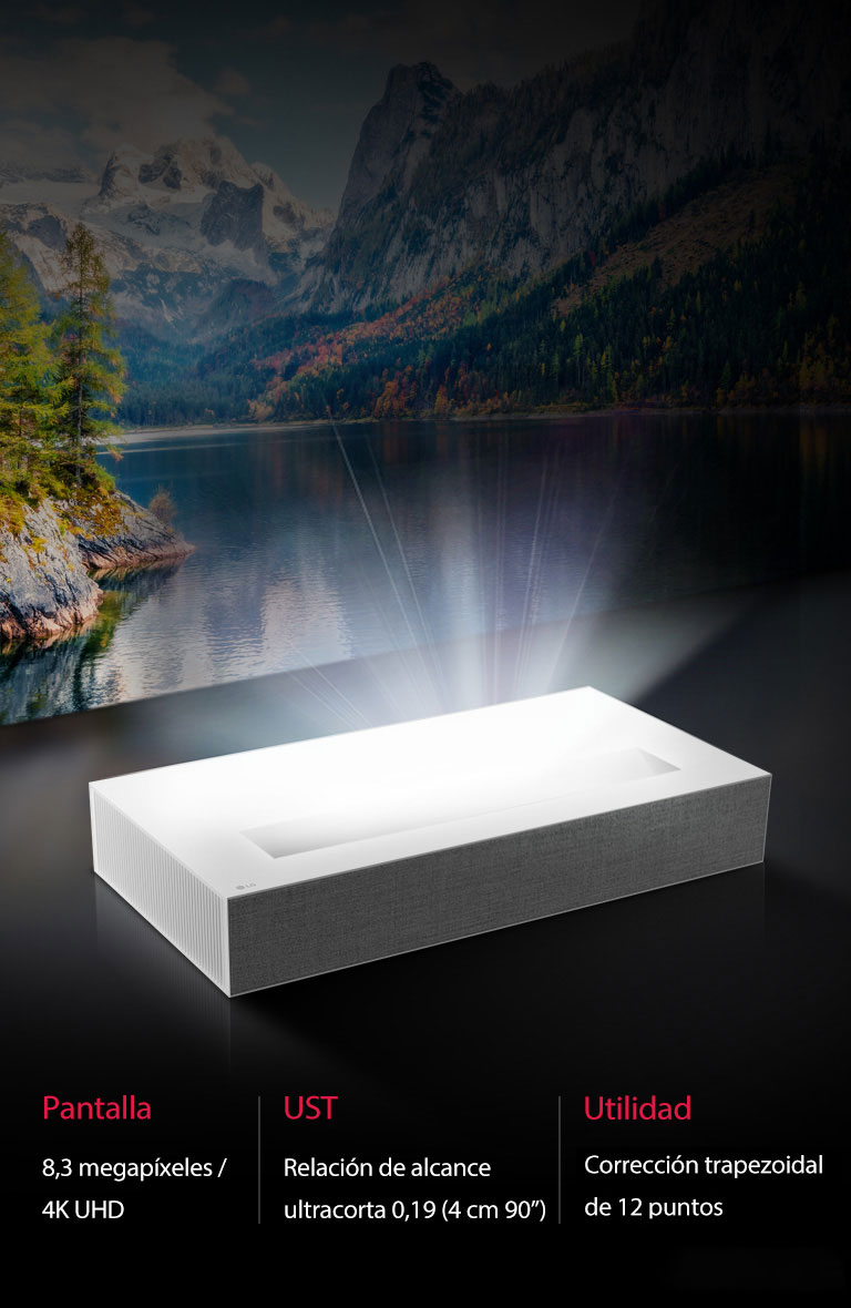  LG Proyector CineBeam FHD HF85LA - DLP Proyector inteligente  láser de tiro ultra corto para cine en casa, color blanco : Electrónica
