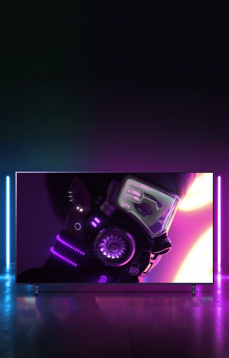 Imagen de un TV con una imagen en su pantalla de un robot.