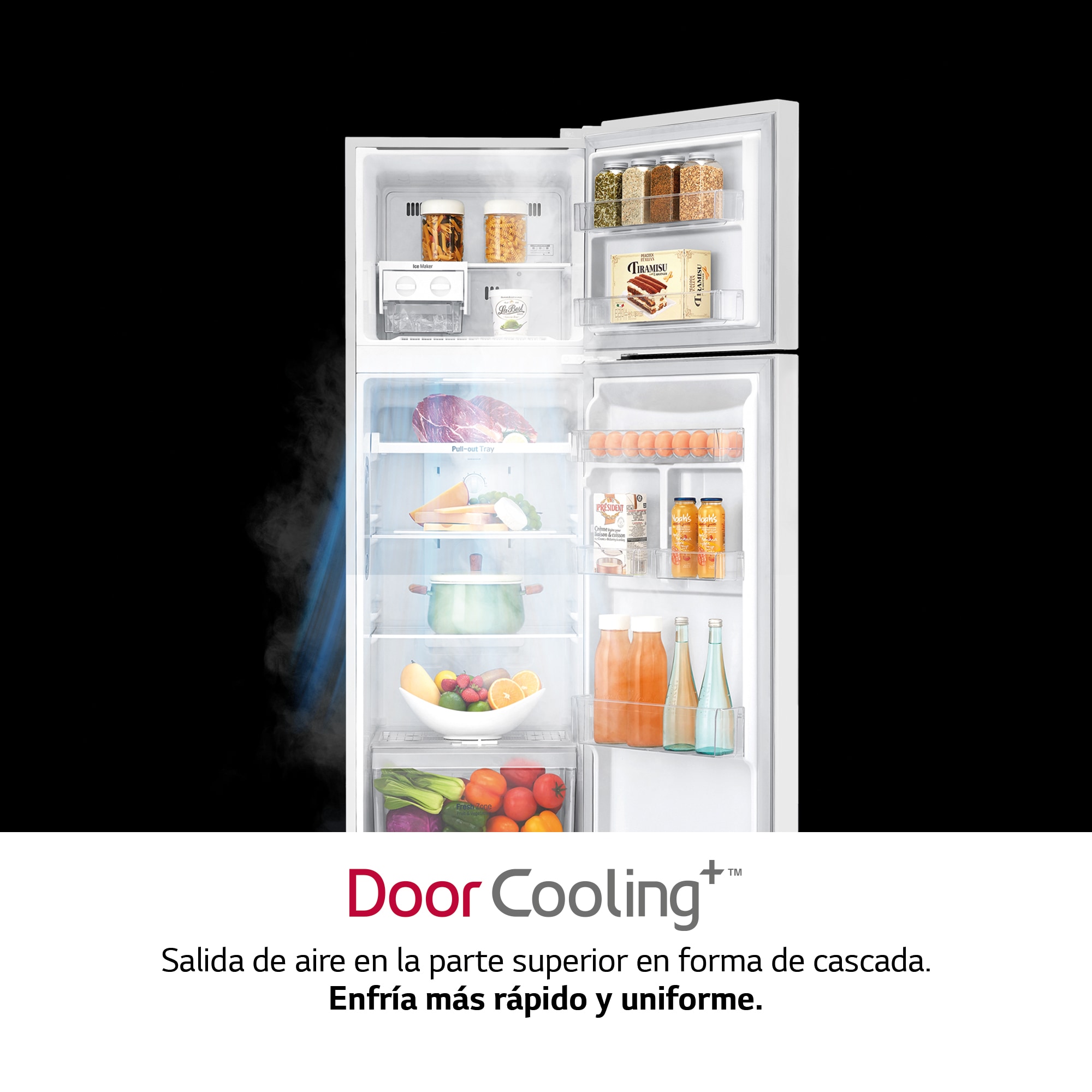 LG Frigorífico Dos Puertas, Clasificación F, Door Cooling, Total No Frost,  Blanco