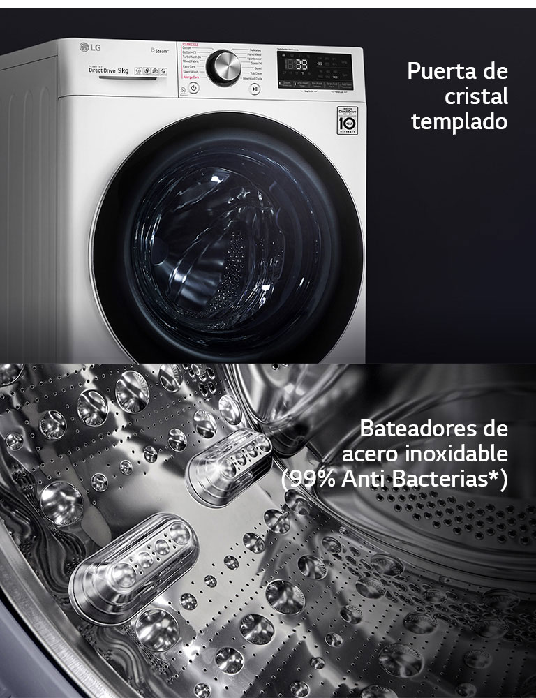 LG Lavadora AI Direct Drive 9kg, 1400rpm, Clasificación Blanca, Serie 700 | LG España