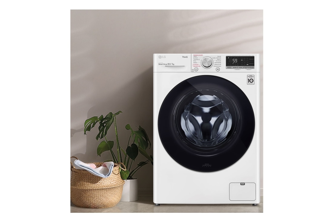Lavadora secadora LG F4DV5010SMW 10.5/7 Kg blanca