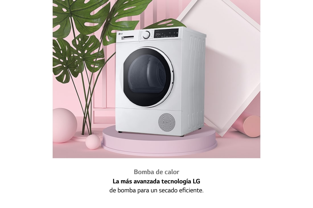 LG Secadora con bomba de calor 8kg, A++, Blanca, Serie 100 | LG España