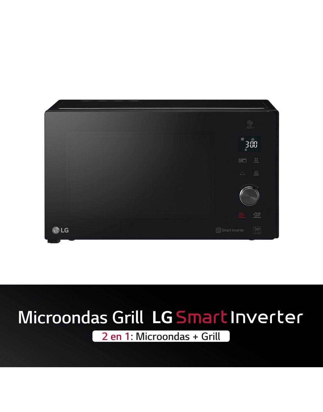 Microondas Grill Integrable LG , 1200w, 25 l, Cristal Negro