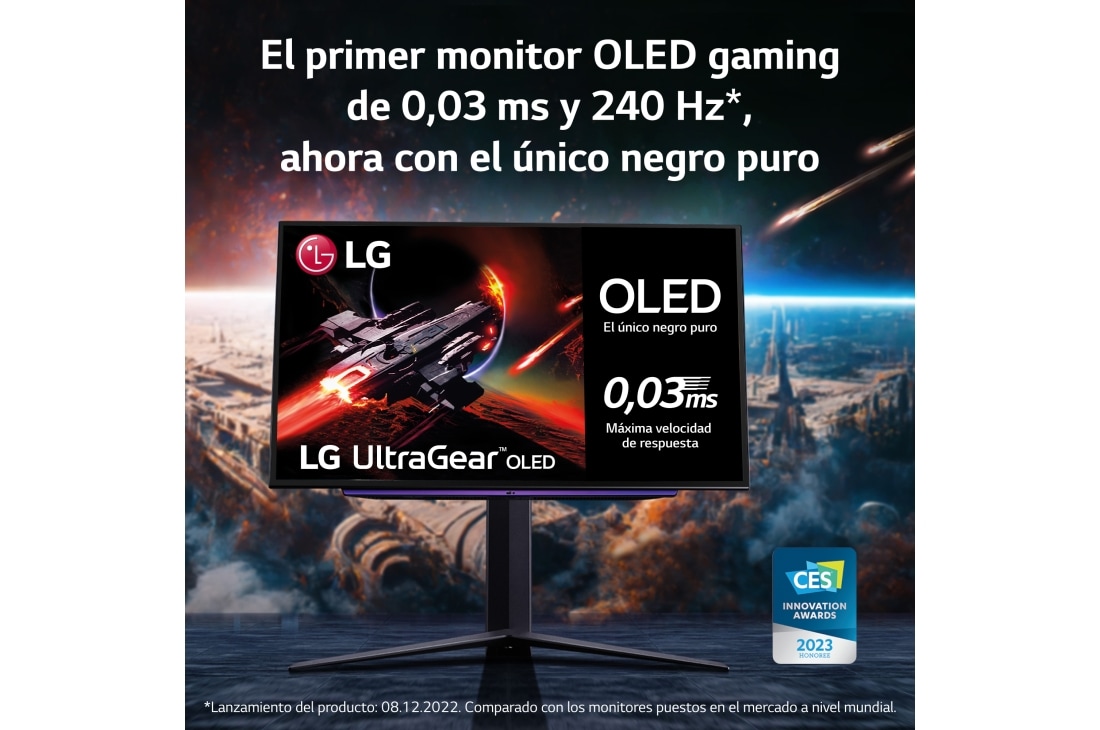  LG Monitor para juegos Ultragear™ OLED QHD de 27 con 240Hz  .03ms GtG y compatible con nVIDIA® G-SYNC®, negro : Electrónica