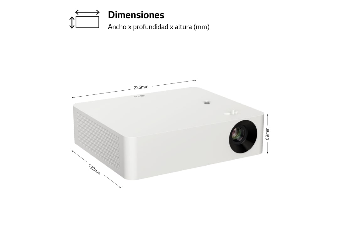 LG Proyector PF610P - LG CineBeam (hasta 120'', Lámpara LED RGBB, 1.000  lúmenes, Full HD 1920 x 1080, HDR10) 150.000:1