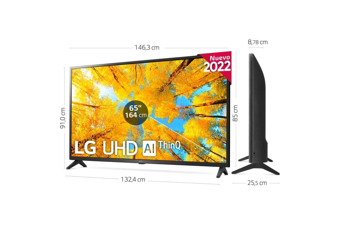 LG Smart TV Class UQ7570 Series 4K de 65 pulgadas, 4K alimentado por IA,  juegos en la nube (65UQ7570PUJ, 2022), negro