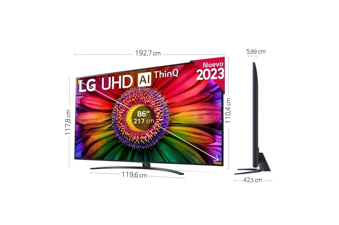 LG Potencia, UHD 81, Gran Procesador LG Digital / Smart Serie España 86\'\' | Dolby LG 4K HDR10 Plus, webOS23, de TV TV