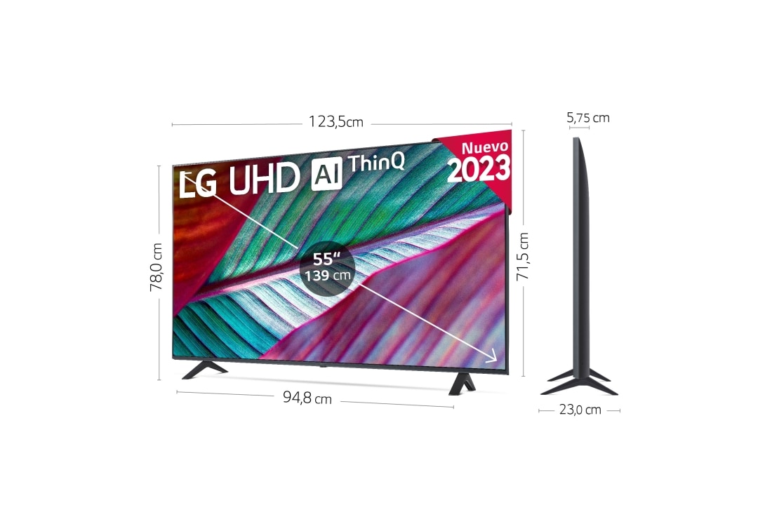 LG TV LG UHD 4K de 55'' Serie 78, Procesador Alta Potencia, HDR10 / Dolby  Digital Plus, Smart TV webOS23.