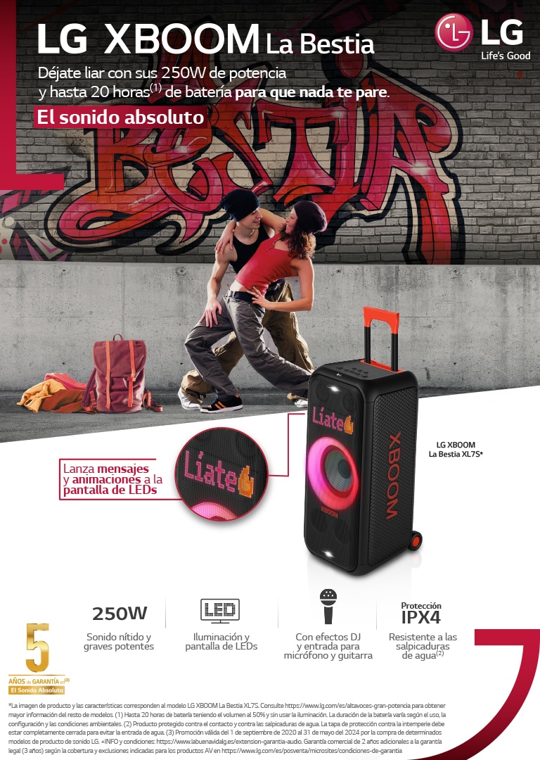 Comprar Altavoz de alto voltaje La Bestia LG XBOOM, 2000W - Tienda LG