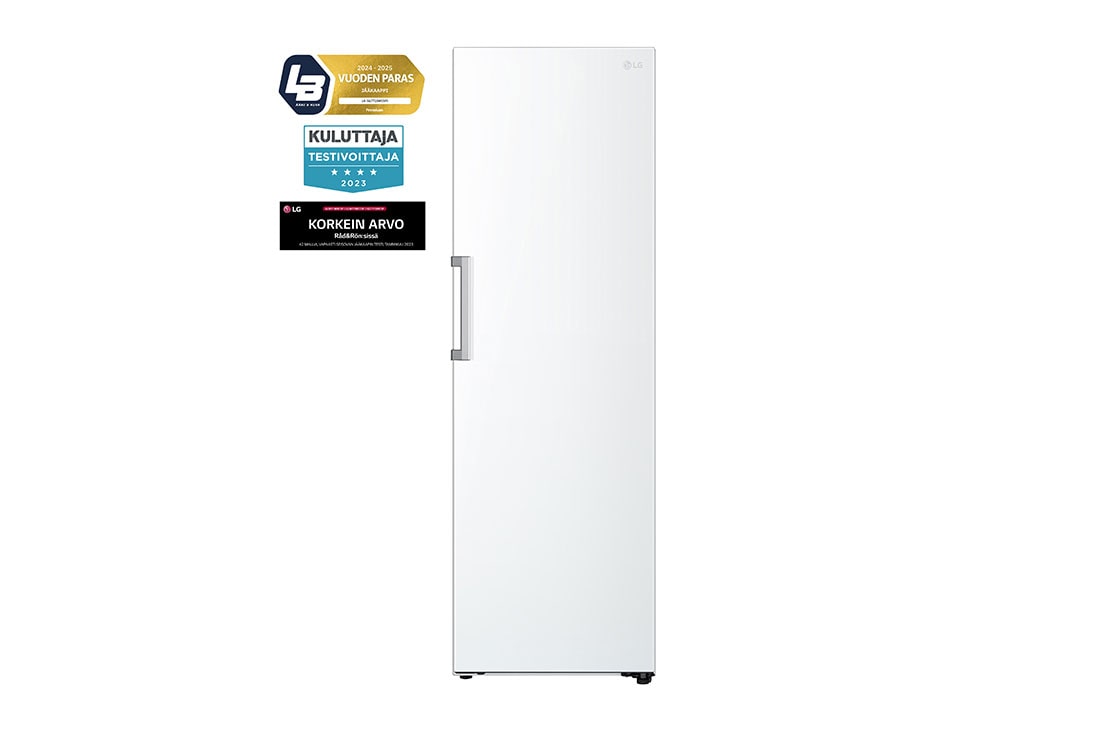 LG 386L Vapaasti seisova jääkaappi (Valkoinen) - Energialuokka D, Door Cooling™, LINEARCooling™, FRESHBalancer™, Smart Diagnosis™, Vetolaatikko, GLT71SWCSF