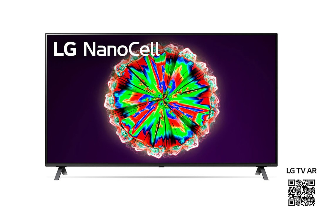 LG 4K NanoCell TV, front view with infill image and logo, 65NANO806NA