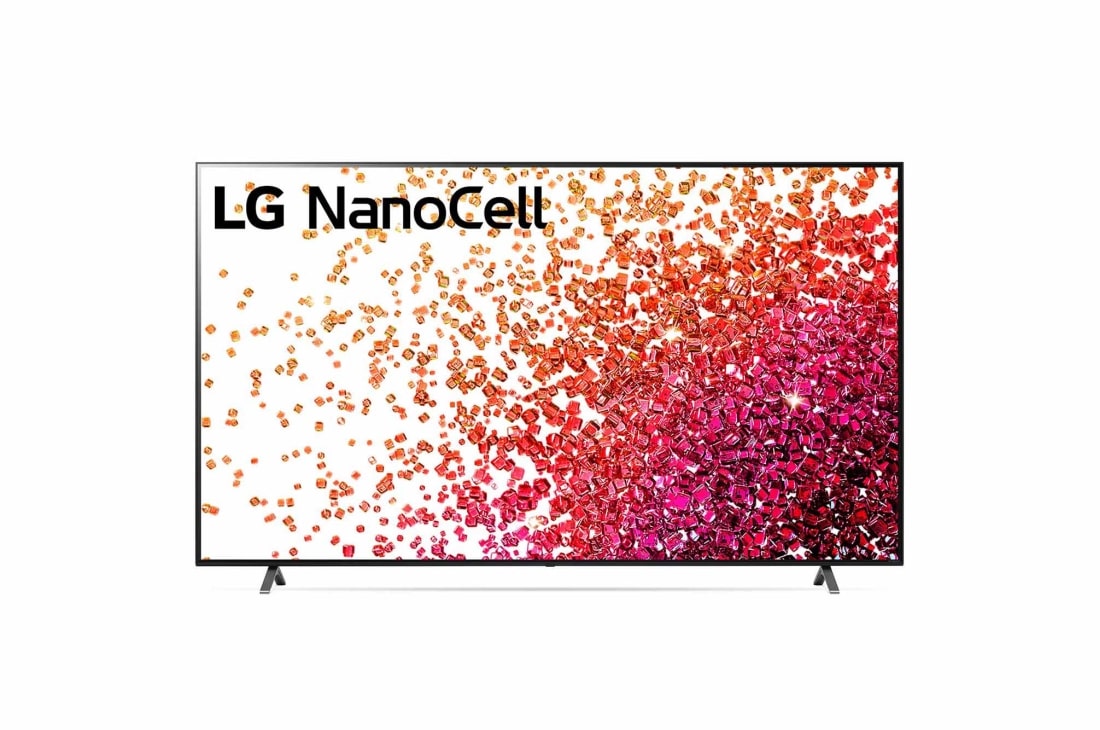 LG 75NANO756PA, kuva edestä ja täytekuva, 75NANO756PA