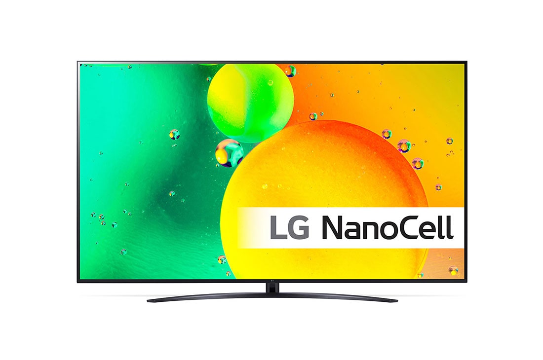 LG 70'' NANO 76 - NanoCell 4K Smart TV - 70NANO766QA, LG NanoCell TV edestä, 70NANO766QA
