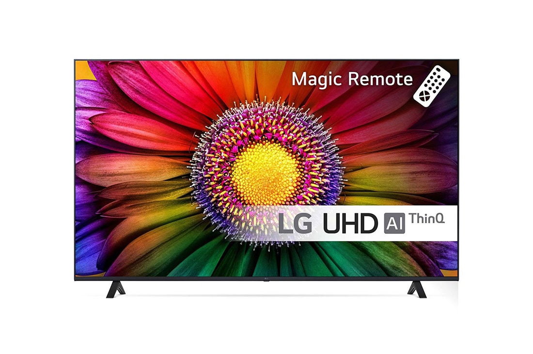 LG 70'' UHD UR80 - 4K TV (2023), LG UHD TV katsottuna edestä, 70UR80006LJ