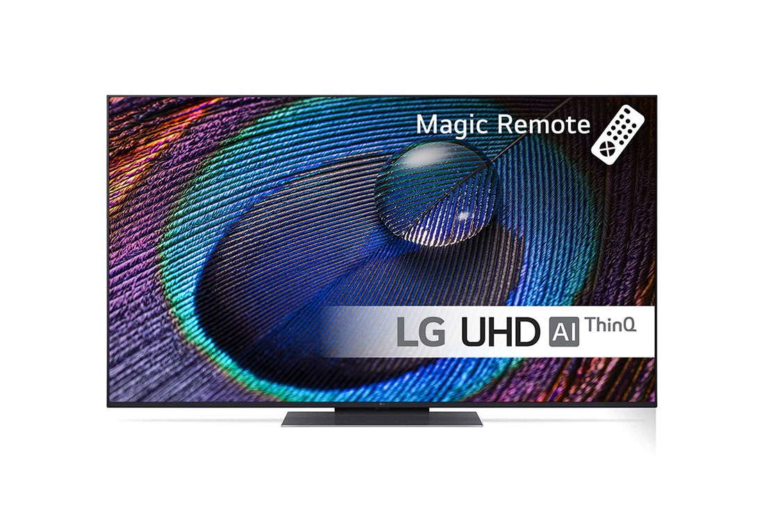 LG 55'' UHD UR91 - 4K TV (2023), LG UHD TV katsottuna edestä, 55UR91006LA