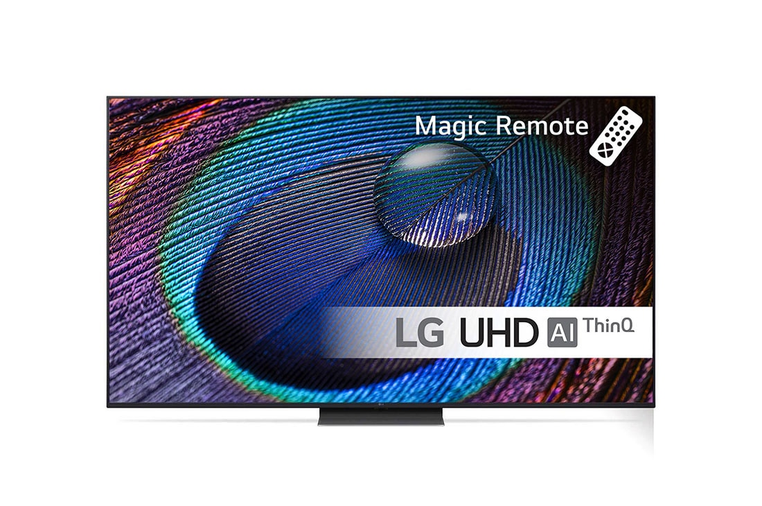 LG 65'' UHD UR91 - 4K TV (2023), LG UHD TV katsottuna edestä, 65UR91006LA