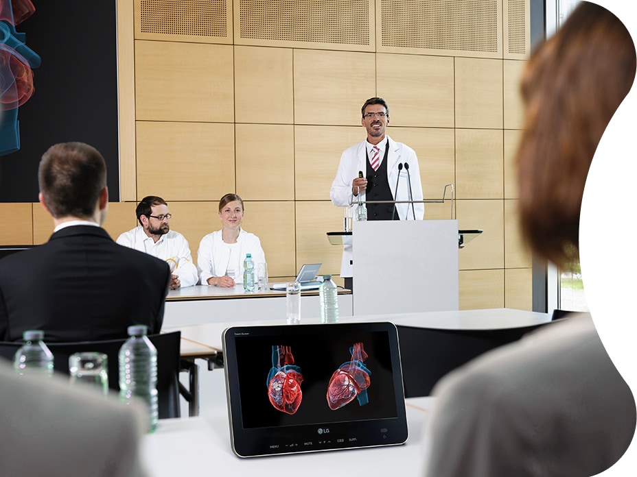 Do you need smart touch screen TV for a conference room? LG 15-inch multi-touch personal display can bring participants detailed information.