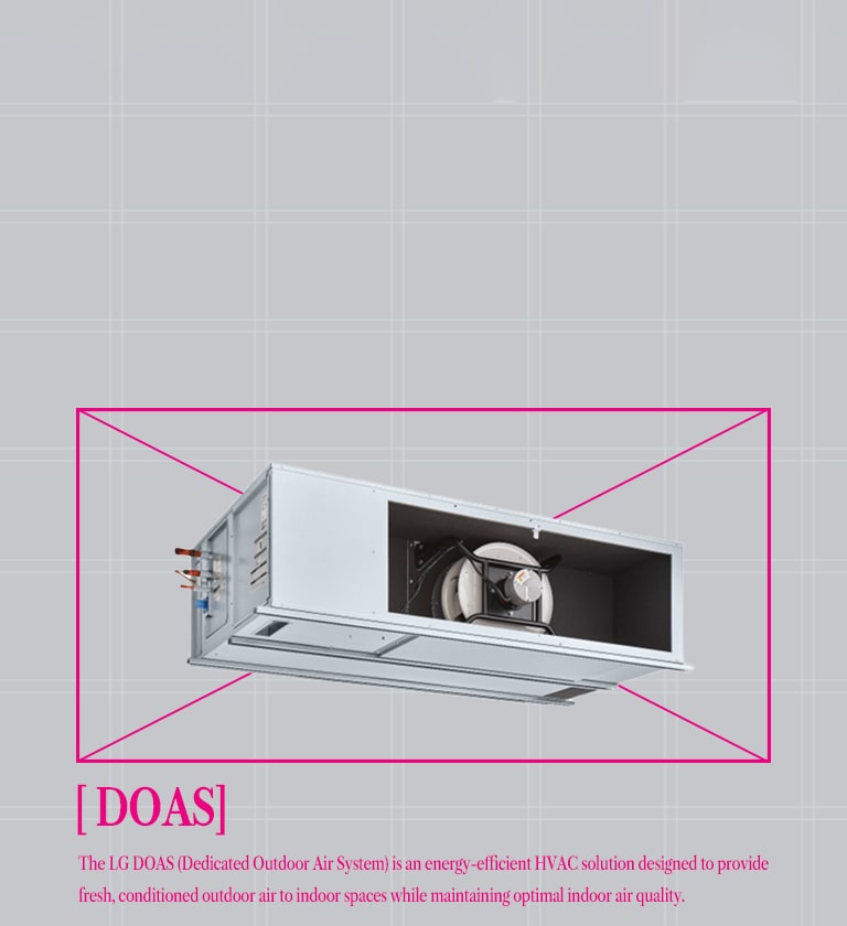 LG DOAS Unit: Energy-efficient HVAC solution for fresh, conditioned outdoor air, ensuring optimal indoor air quality.