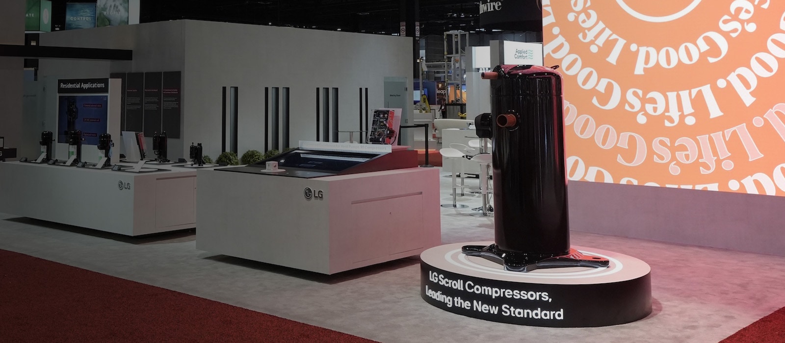An image of the booth space for LG Compressors and Motors at the AHR Expo 2024