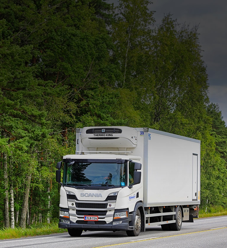 Refrigerated Transport Truck on the Road