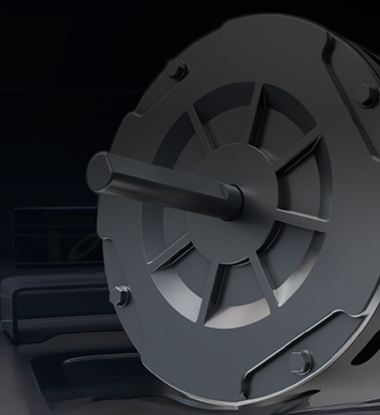A 3D rendered image of an LG Electronically Commutated Motor for HVAC Applications