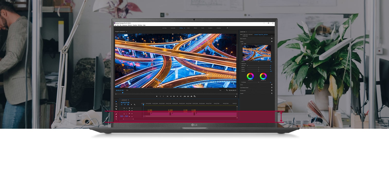 16:10 Large Screen allowing you to see more information without having to scroll down for your video editing work